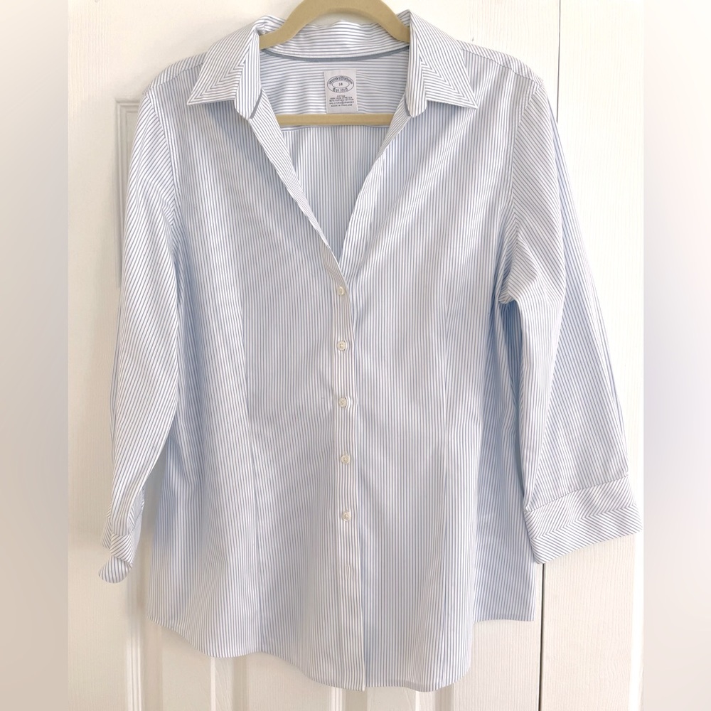 Brooks Brothers Blue & White Striped Button-Down Shirt